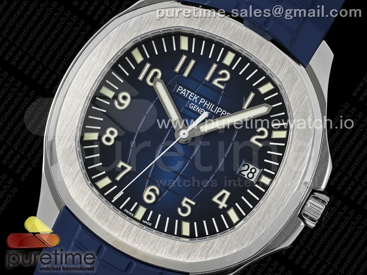 Aquanaut 5168G SS ZF Blue Dial on Blue Rubber Strap 330CS V2
