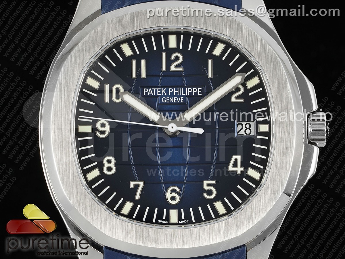 Aquanaut 5168G SS ZF Blue Dial on Blue Rubber Strap 330CS V2