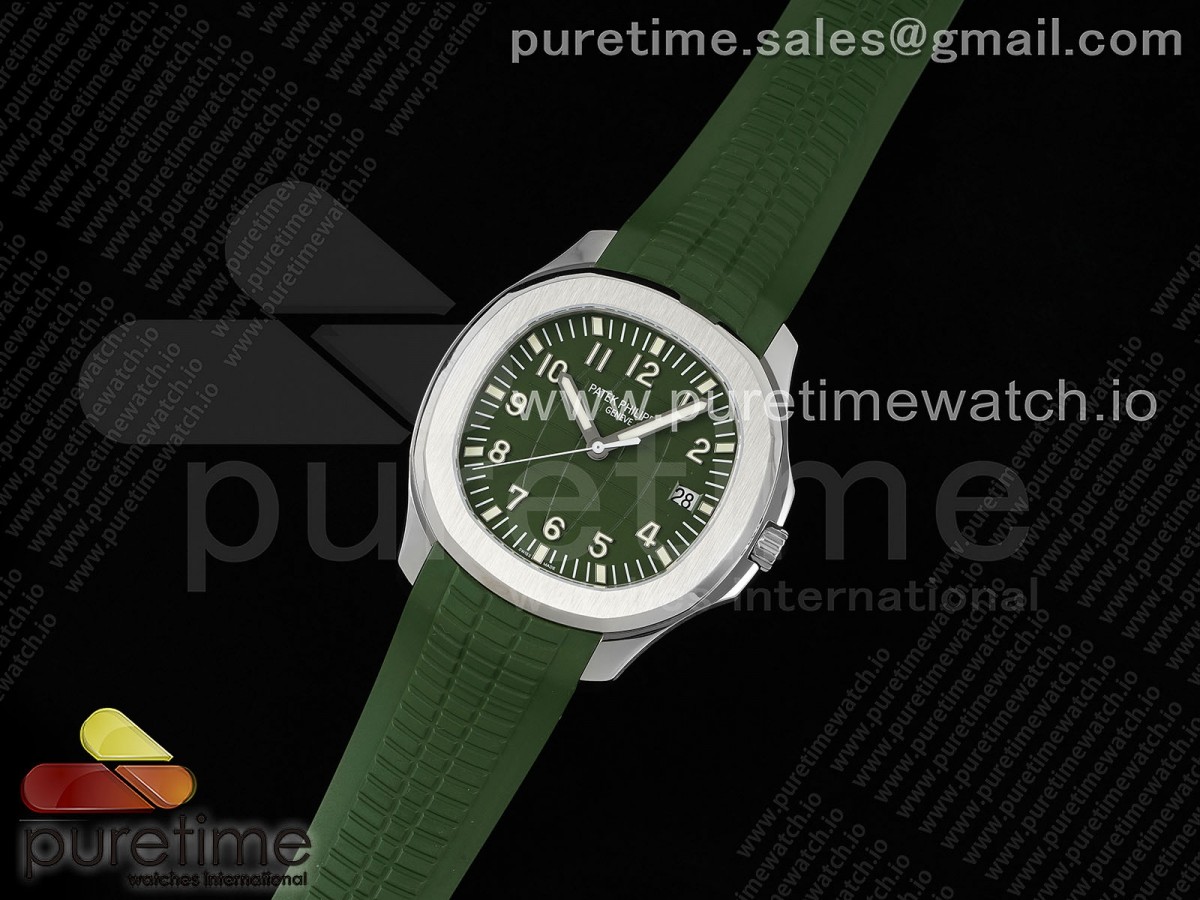 Aquanaut 5168G SS ZF Green Dial on Green Rubber Strap 330CS V2