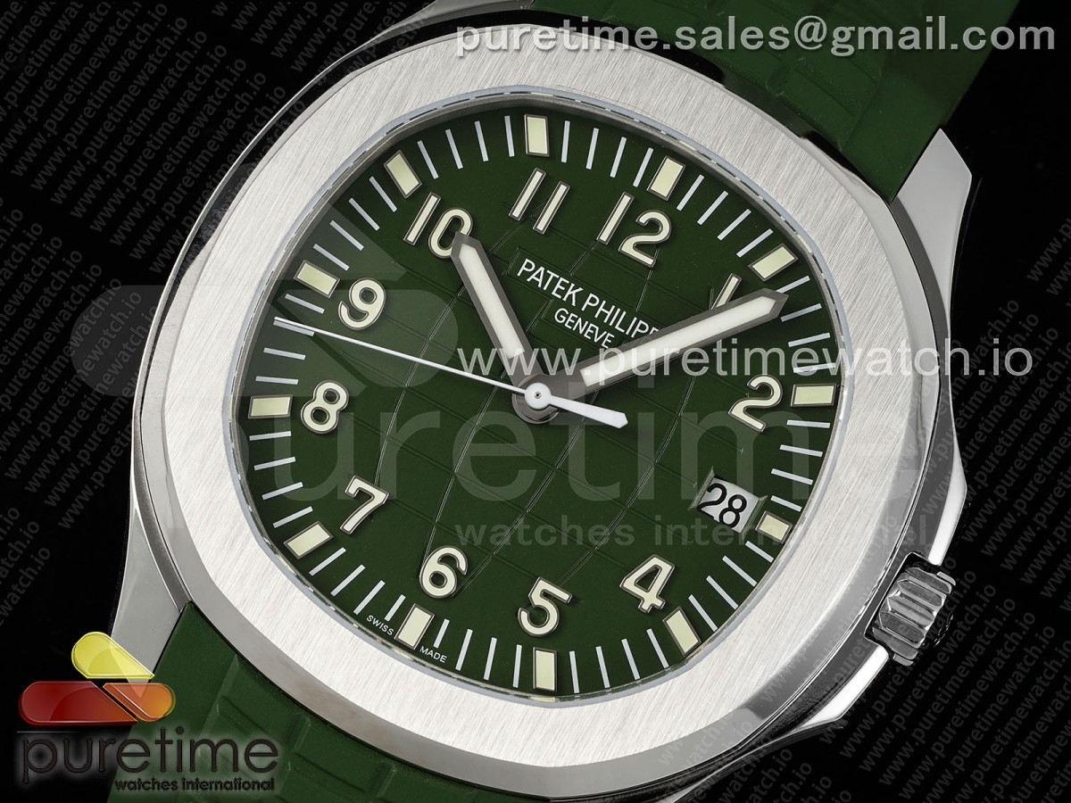 Aquanaut 5168G SS ZF Green Dial on Green Rubber Strap 330CS V2