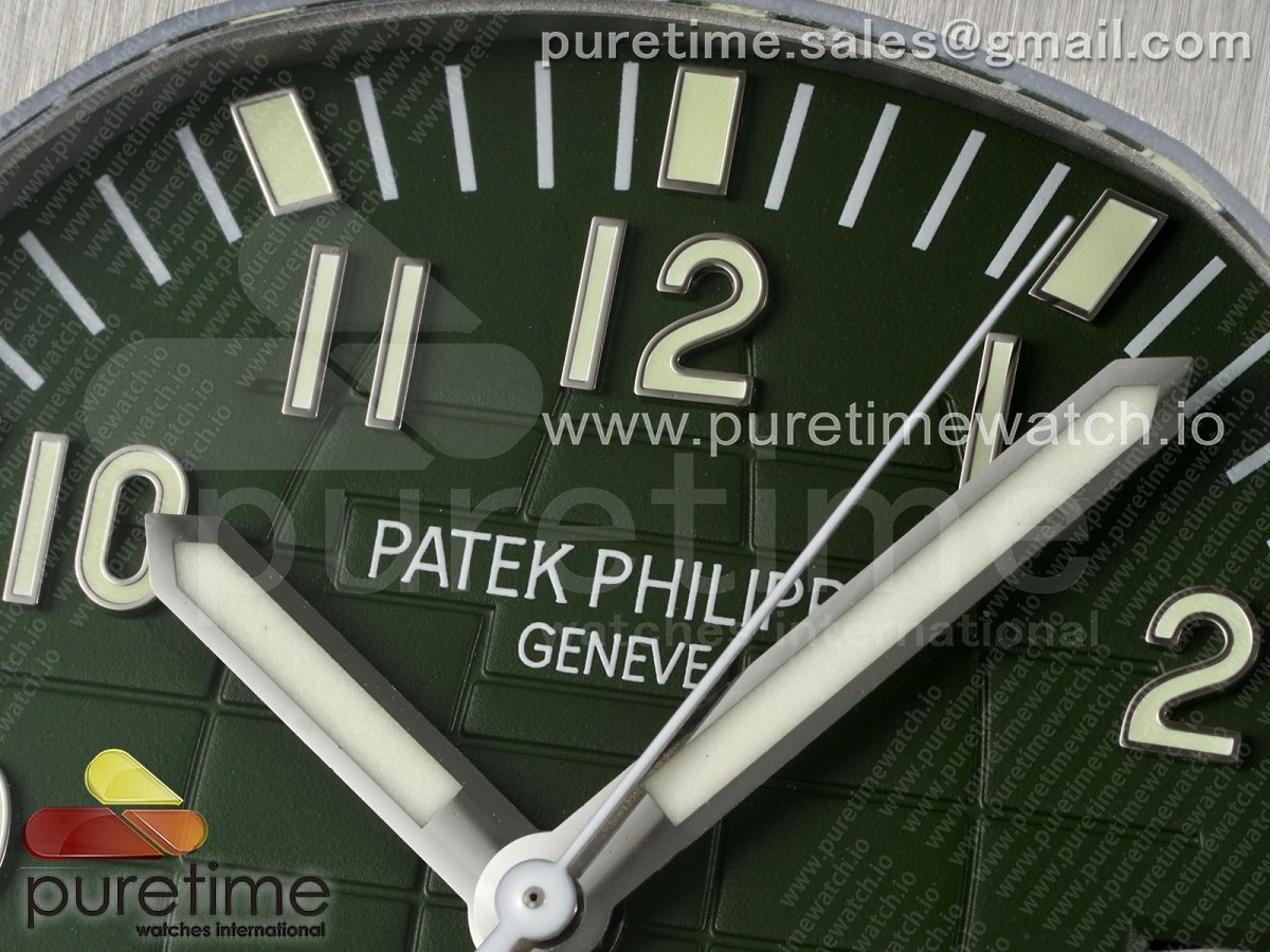 Aquanaut 5168G SS ZF Green Dial on Green Rubber Strap 330CS V2