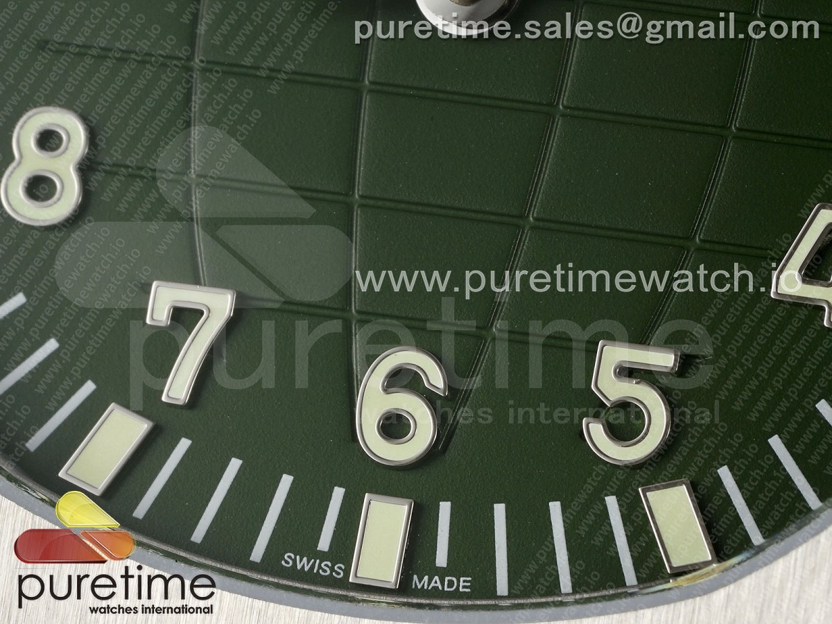 Aquanaut 5168G SS ZF Green Dial on Green Rubber Strap 330CS V2
