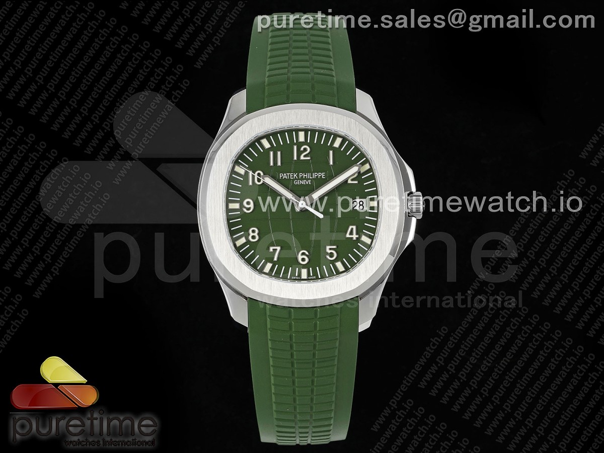 Aquanaut 5168G SS ZF Green Dial on Green Rubber Strap 330CS V2