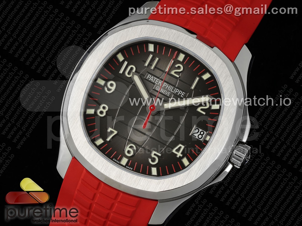 Aquanaut 5167A SS ZF Gray Dial on Red Rubber Strap 330CS V2