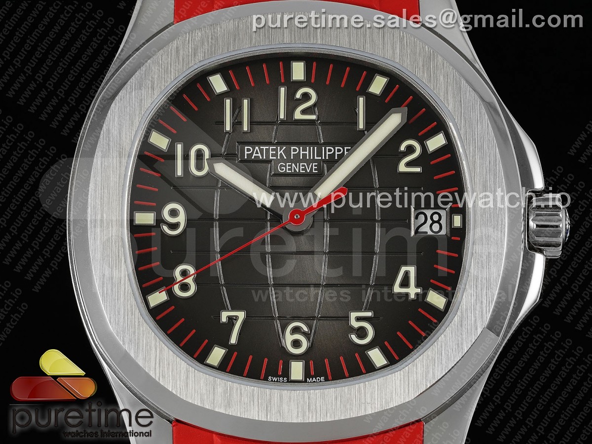 Aquanaut 5167A SS ZF Gray Dial on Red Rubber Strap 330CS V2