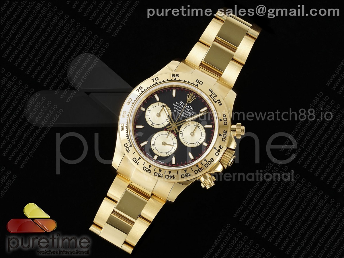 Daytona 126508 QF Black/YG Dial on YG Braclet SH4131 V6 (Gain Weight)