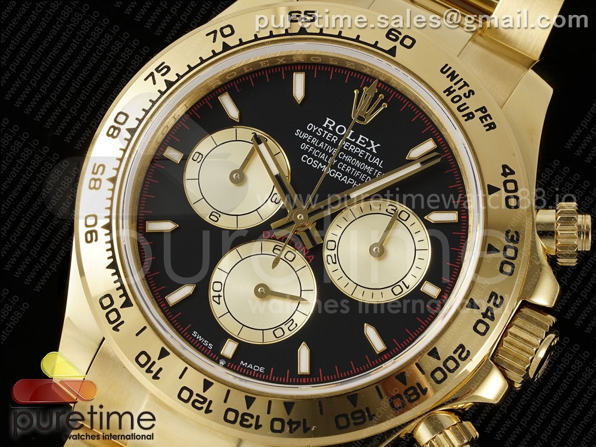 Daytona 126508 QF Black/YG Dial on YG Braclet SH4131 V6 (Gain Weight)