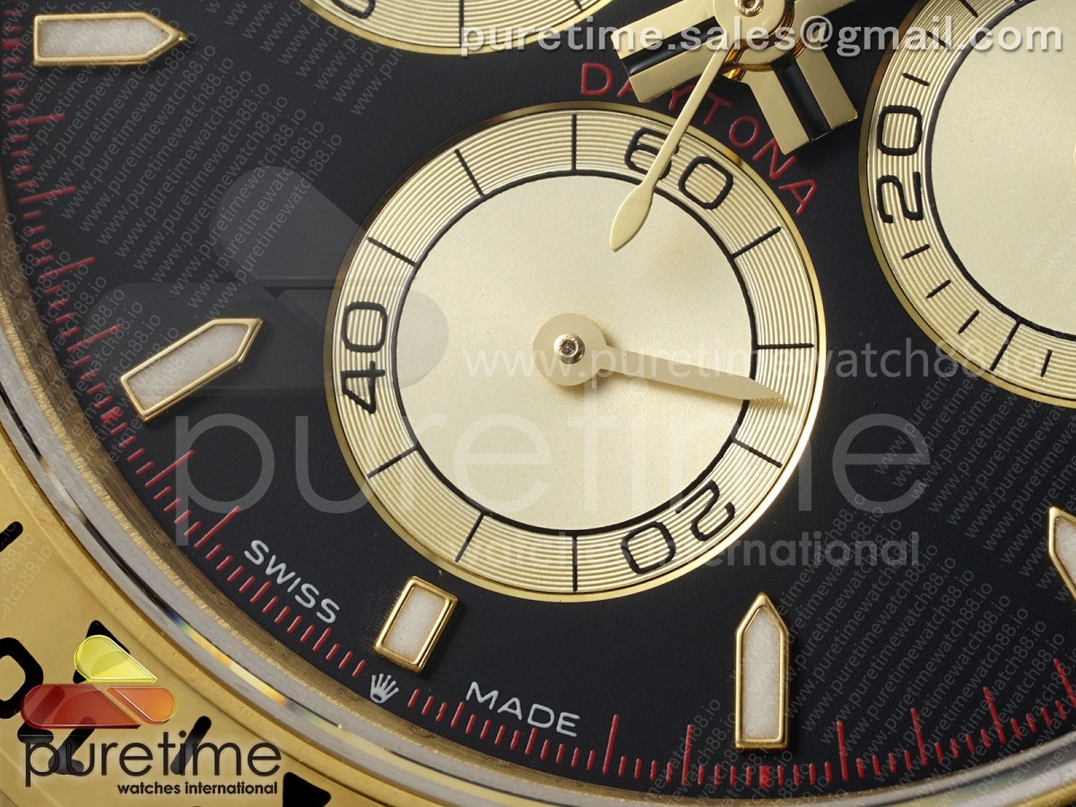 Daytona 126508 QF Black/YG Dial on YG Braclet SH4131 V6 (Gain Weight)