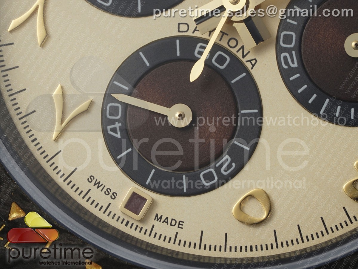 Daytona DIW White Carbon DIWF Cream/Brown Dial on Brown Nylon Strap SH4130