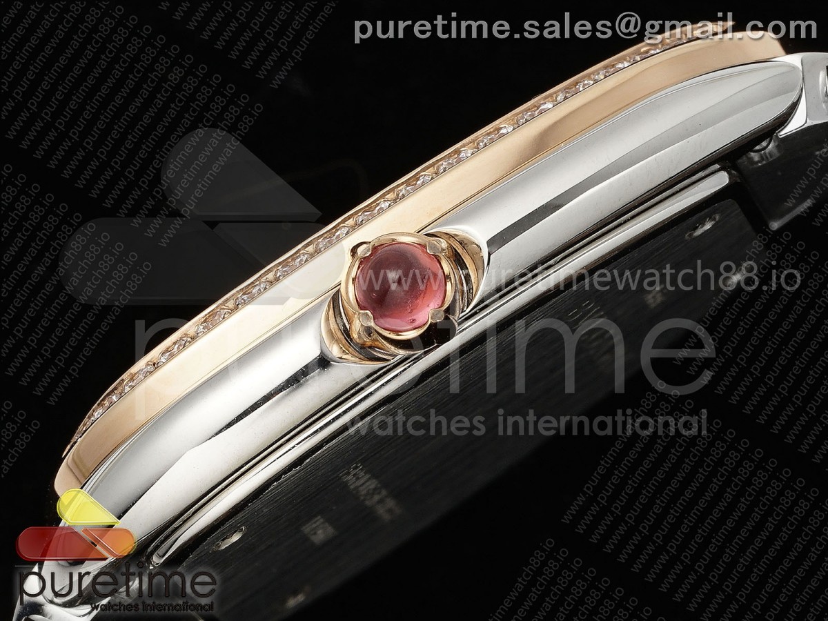 Serpenti Seduttori SS BVF Black Dial RG Diamonds Bezel on SS Bracelet ETA Quartz