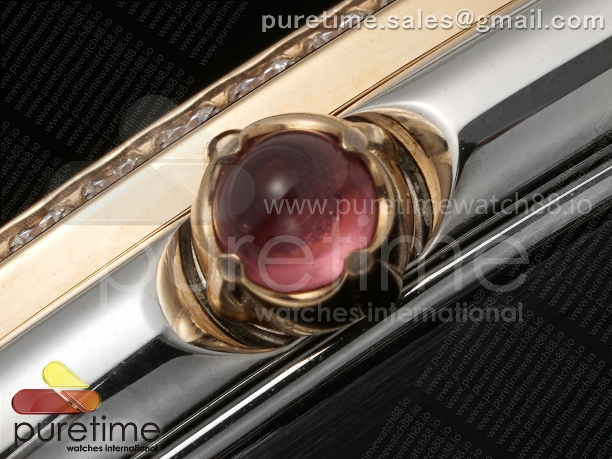 Serpenti Seduttori SS BVF Black Dial RG Diamonds Bezel on SS Bracelet ETA Quartz