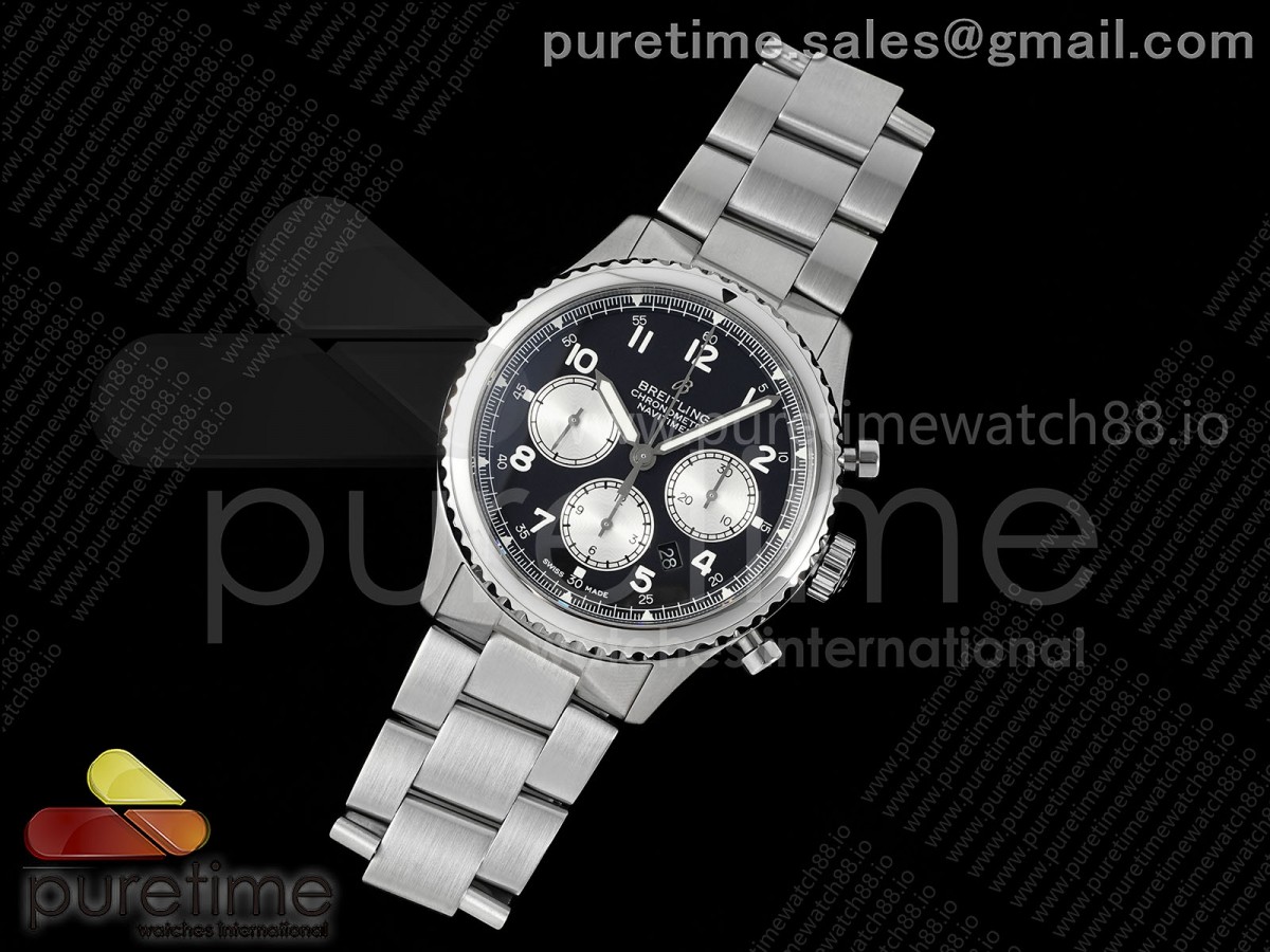Navitimer 8 Chrono SS EF Black Dial on SS Bracelet A7750