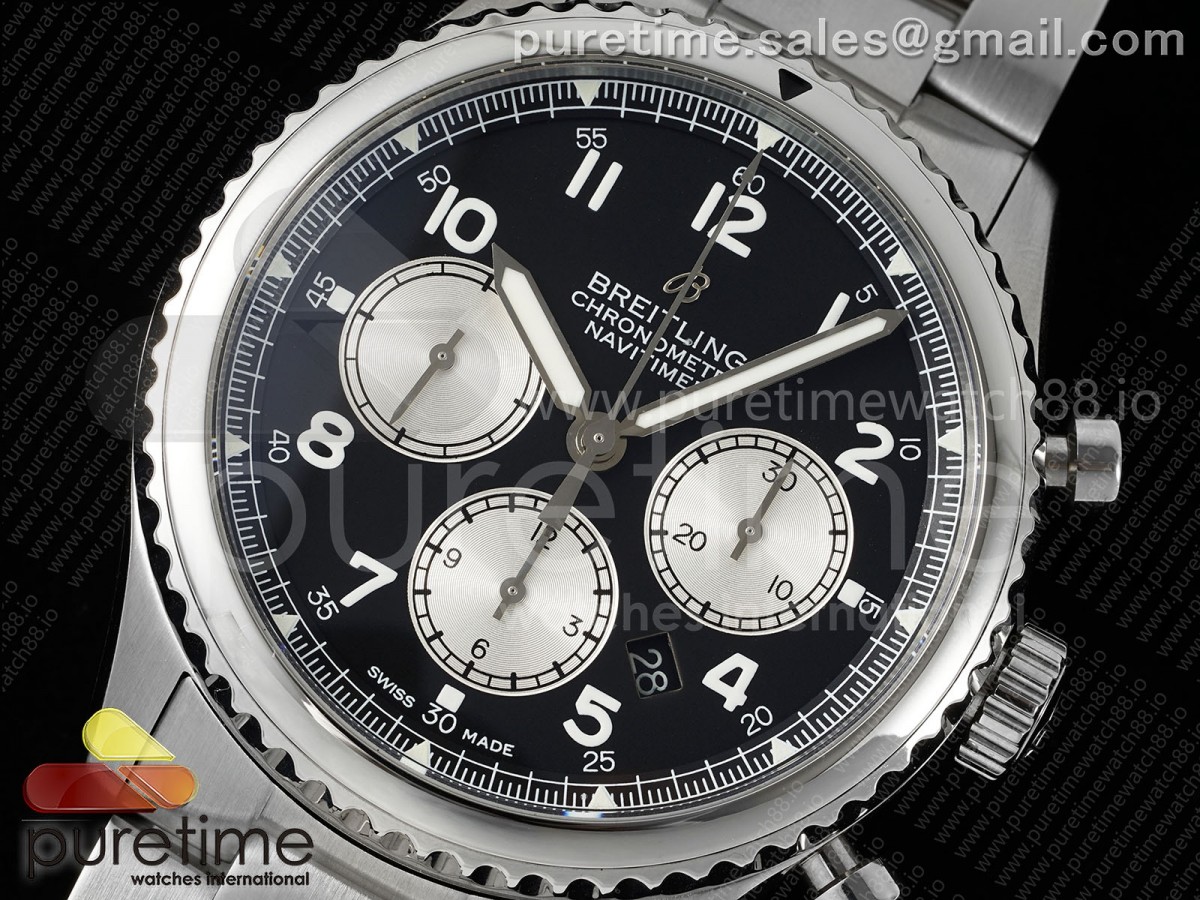 Navitimer 8 Chrono SS EF Black Dial on SS Bracelet A7750