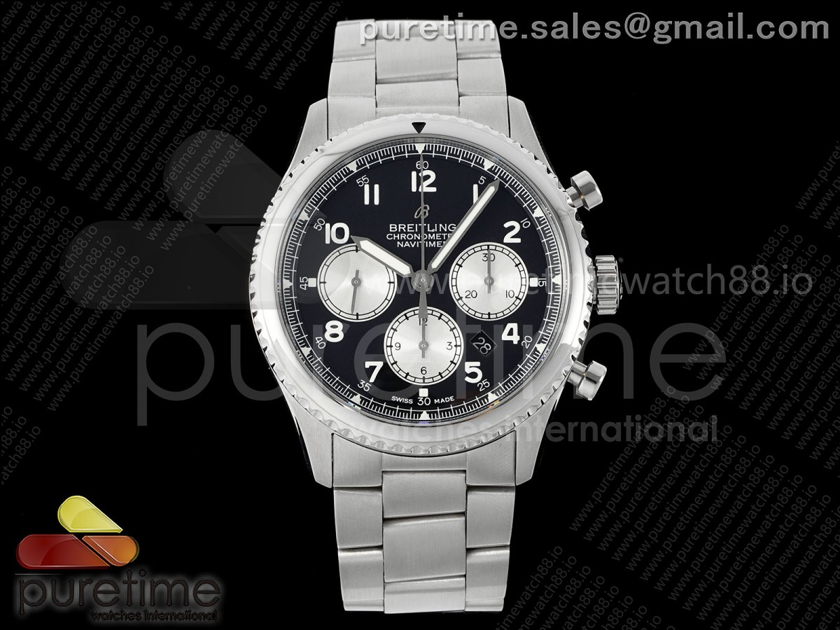 Navitimer 8 Chrono SS EF Black Dial on SS Bracelet A7750