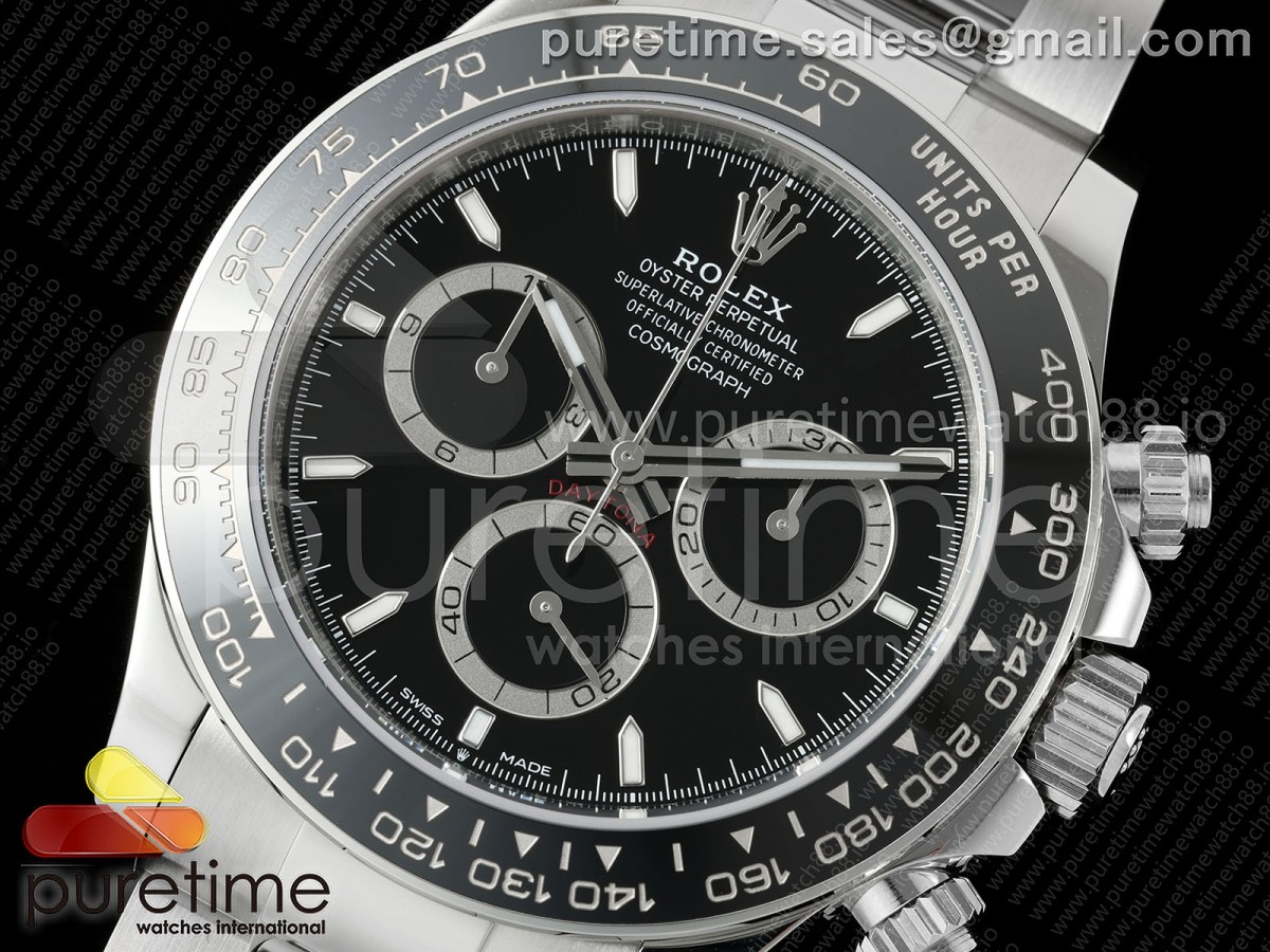 Daytona 126500 ZF 904L SS Case and Bracelet Black Dial SH4131