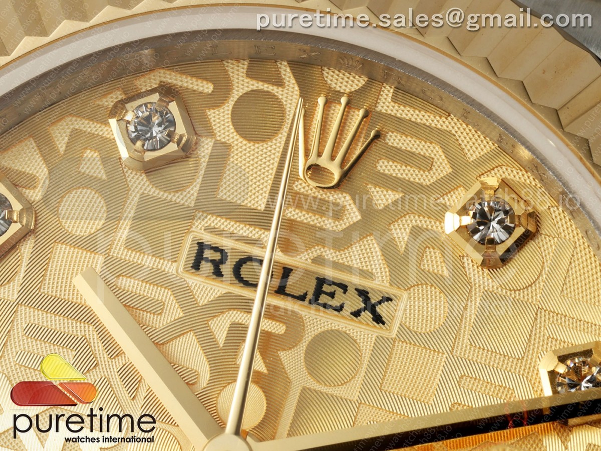 DateJust 31 278273 SS/YG GMF 904L Steel YG Textured Diamonds Dial on Jubilee Bracelet A2824