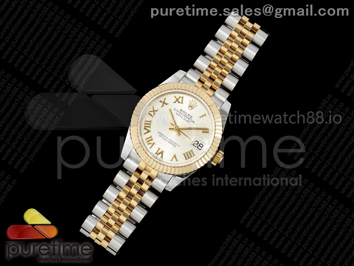 DateJust 31 278273 SS/YG GMF 904L Steel Silver Roman Dial on Jubilee Bracelet A2824