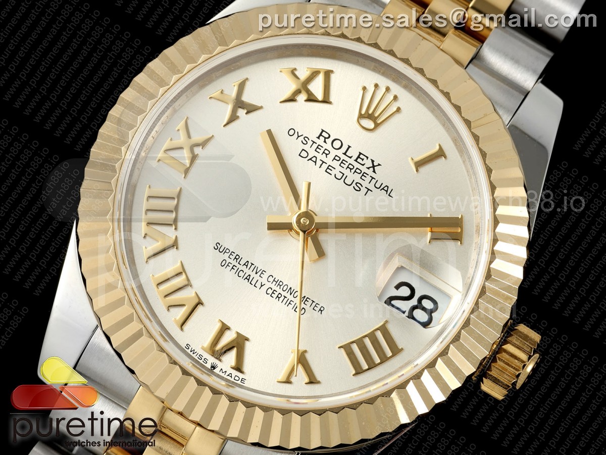 DateJust 31 278273 SS/YG GMF 904L Steel Silver Roman Dial on Jubilee Bracelet A2824
