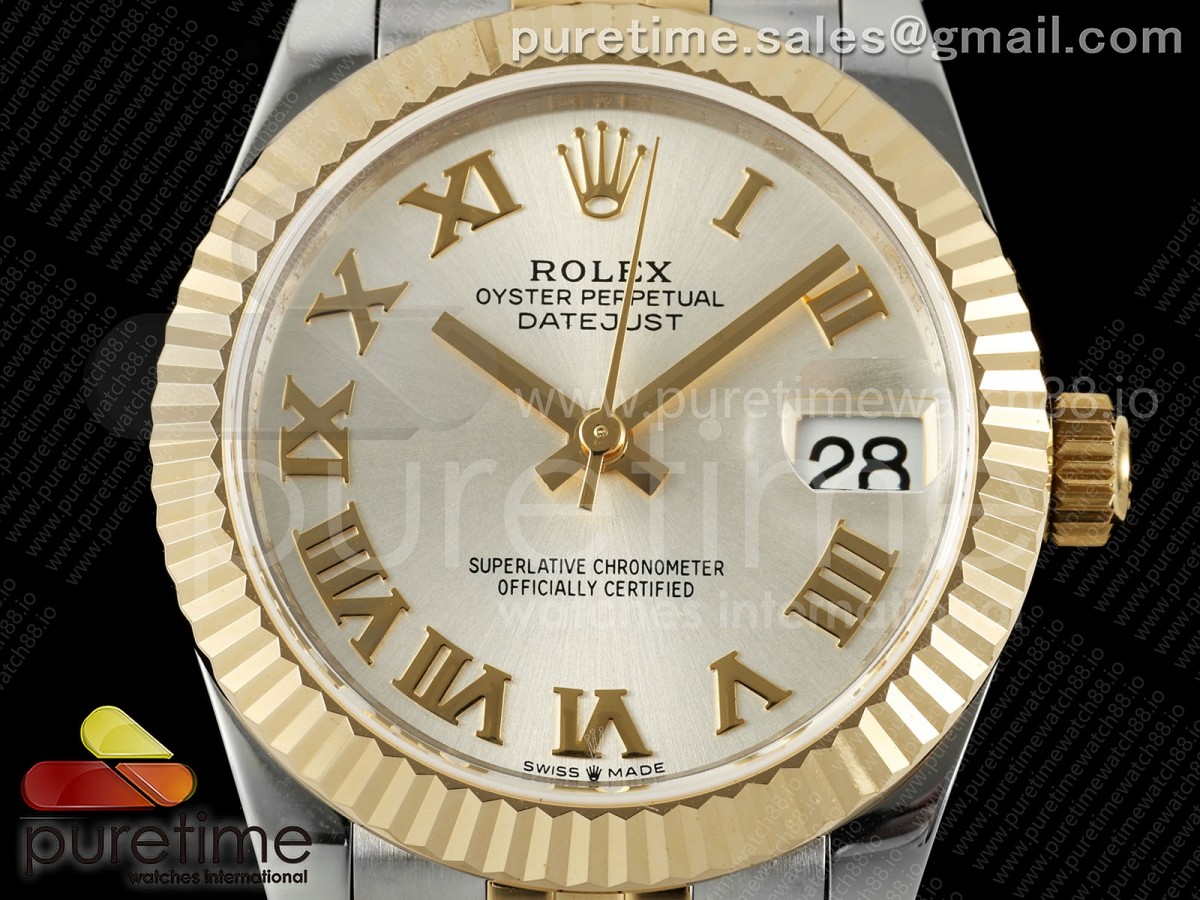 DateJust 31 278273 SS/YG GMF 904L Steel Silver Roman Dial on Jubilee Bracelet A2824