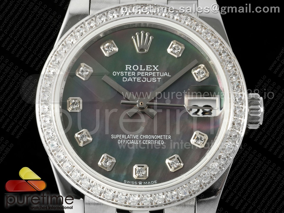 DateJust 31 278384rbr SS GMF 904L Steel Gray MOP Diamonds Dial on Jubilee Bracelet A2824