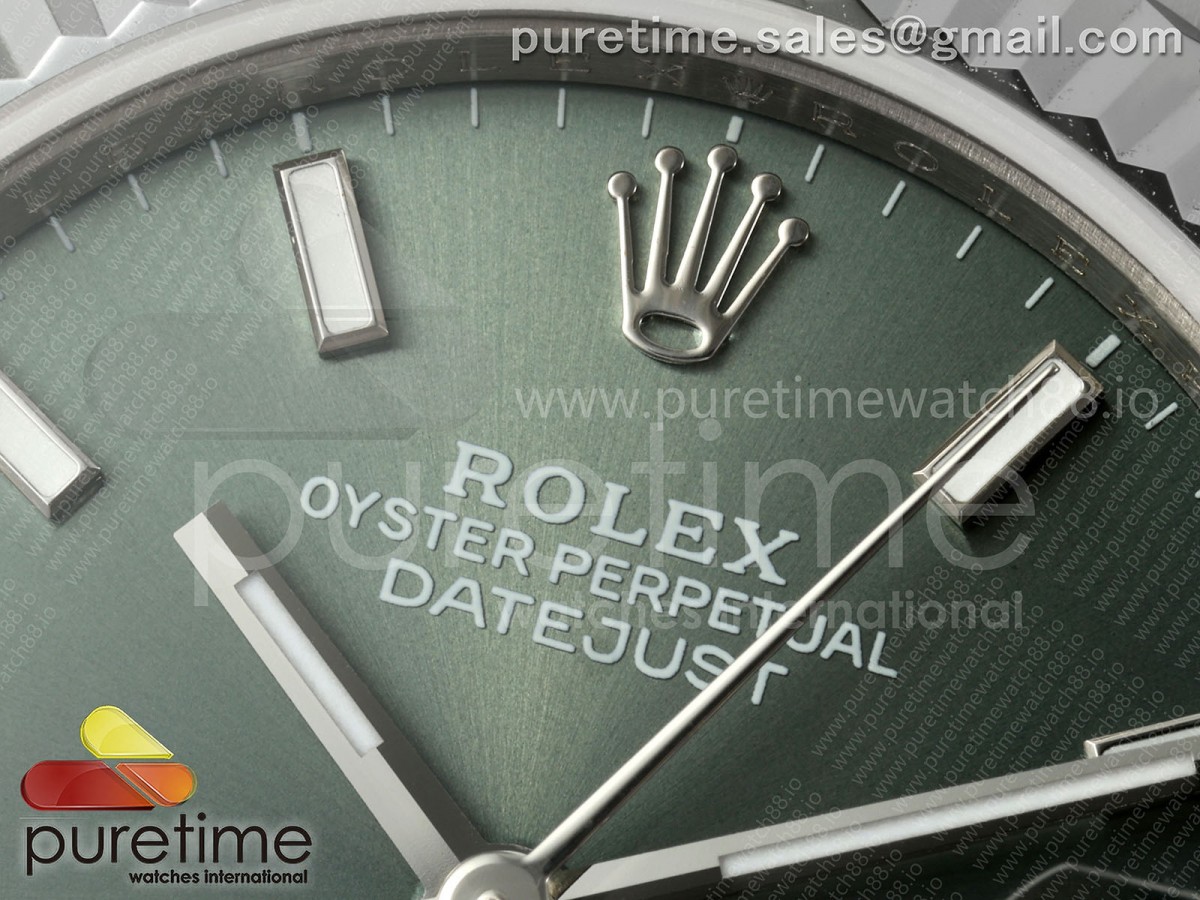 DateJust 31 278274 SS GMF 904L Steel Green Stick Dial on Jubilee Bracelet A2824