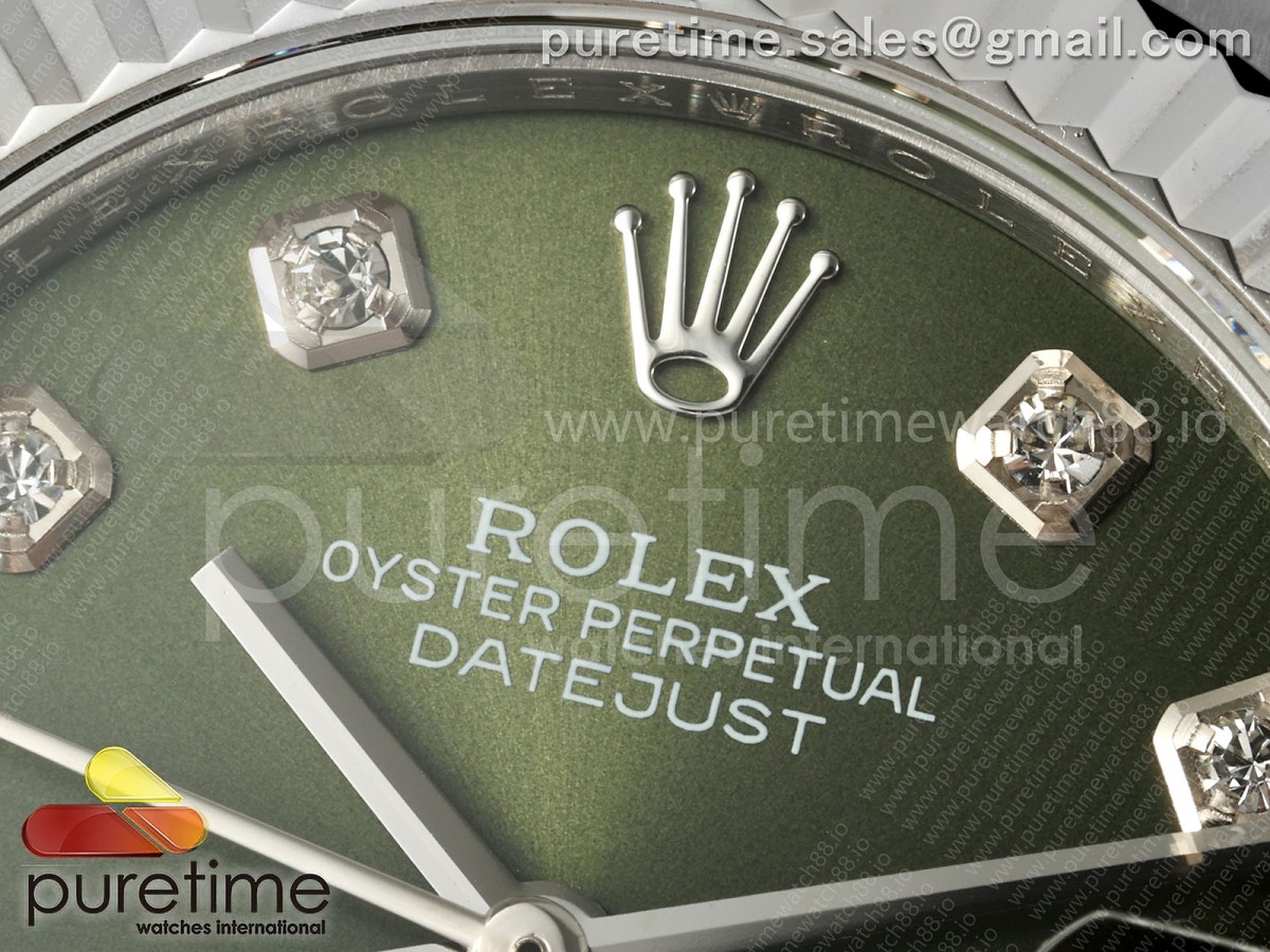 DateJust 31 278274 SS GMF 904L Steel Green Diamonds Dial on Jubilee Bracelet A2824