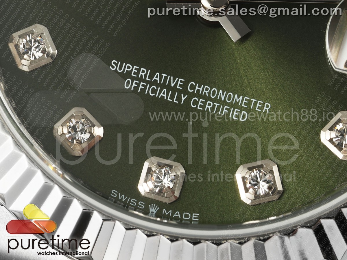 DateJust 31 278274 SS GMF 904L Steel Green Diamonds Dial on Jubilee Bracelet A2824