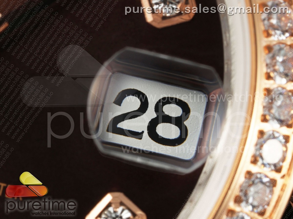 DateJust 31 278381rbr SS/RG GMF 904L Steel Brown Diamonds Dial on Jubilee Bracelet A2824