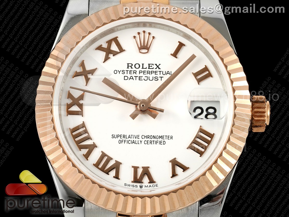 DateJust 31 278271 SS/RG GMF 904L Steel White Roman Dial on Jubilee Bracelet A2824