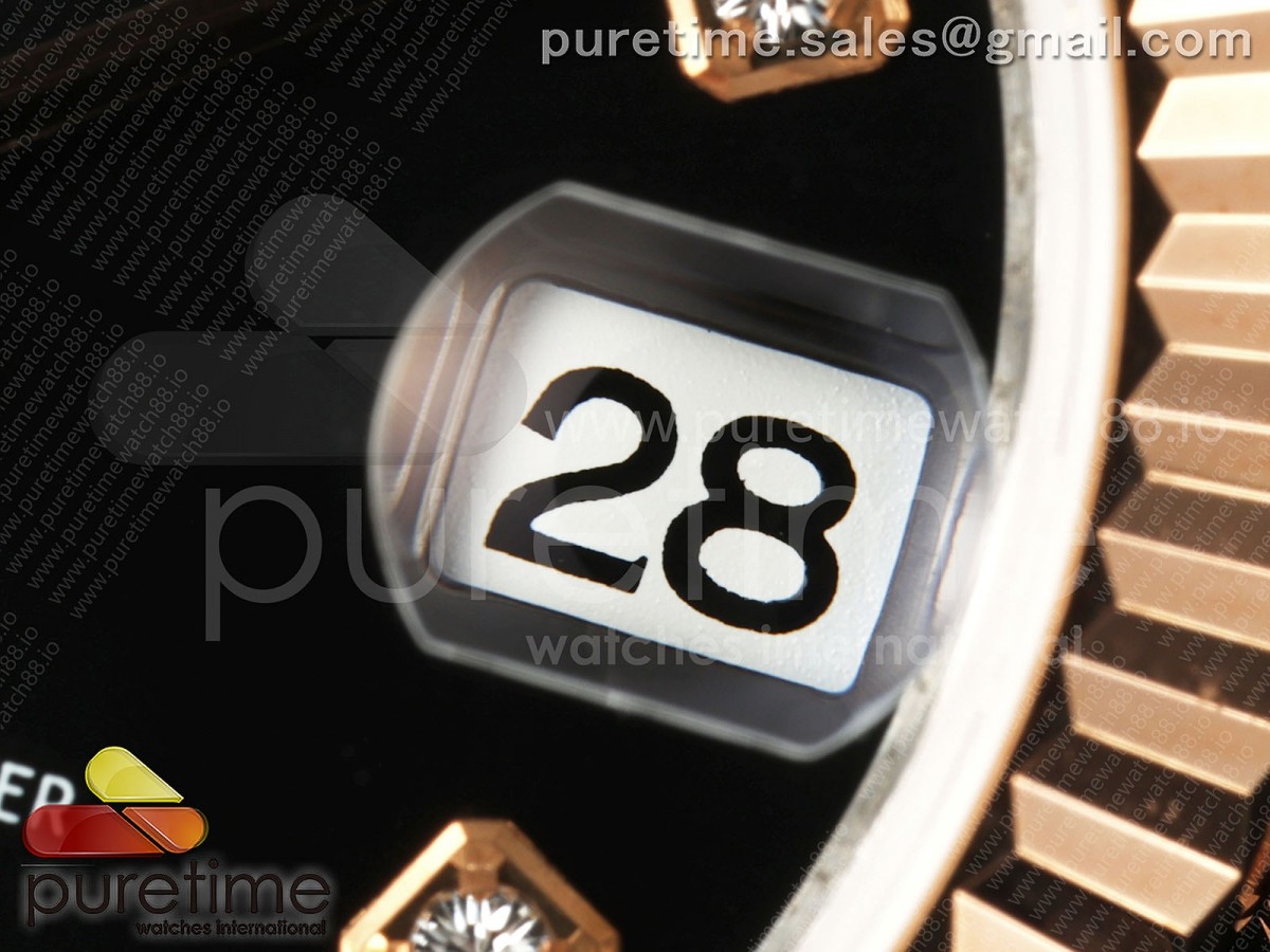 DateJust 31 278271 SS/RG GMF 904L Steel Black Diamonds Dial on Jubilee Bracelet A2824