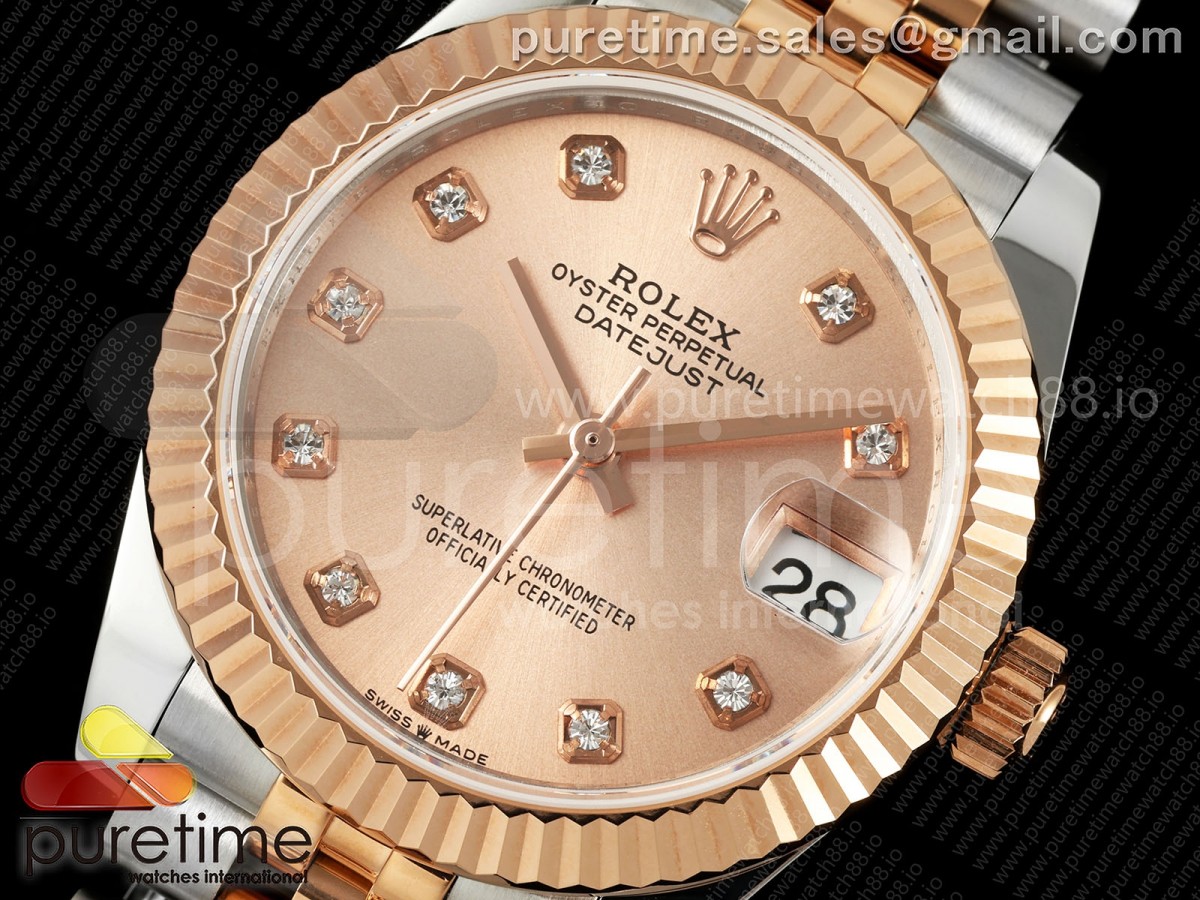 DateJust 31 278271 SS/RG GMF 904L Steel RG Diamonds Dial on Jubilee Bracelet A2824