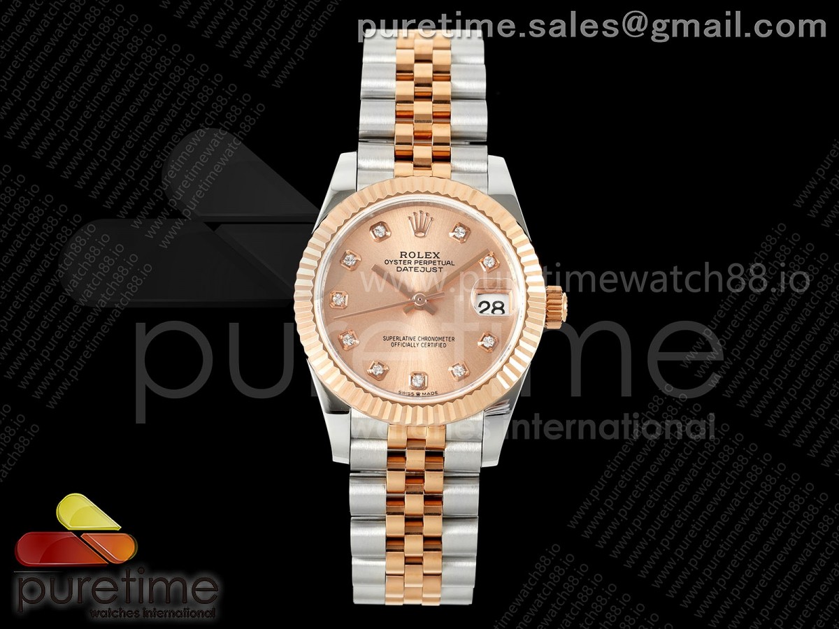 DateJust 31 278271 SS/RG GMF 904L Steel RG Diamonds Dial on Jubilee Bracelet A2824