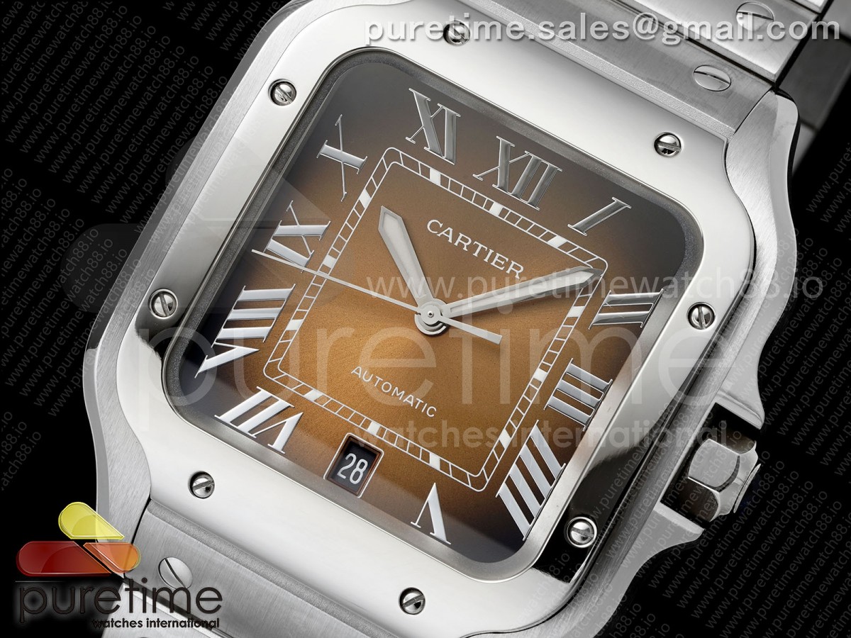 Santos de Cartier 40mm BVF Brown Dial on SS SmartLinks Bracelet MIYOTA 9019