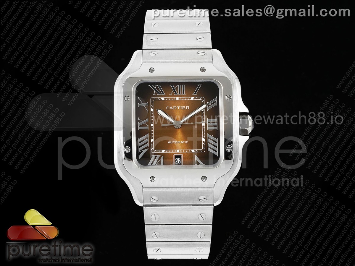 Santos de Cartier 40mm BVF Brown Dial on SS SmartLinks Bracelet MIYOTA 9019