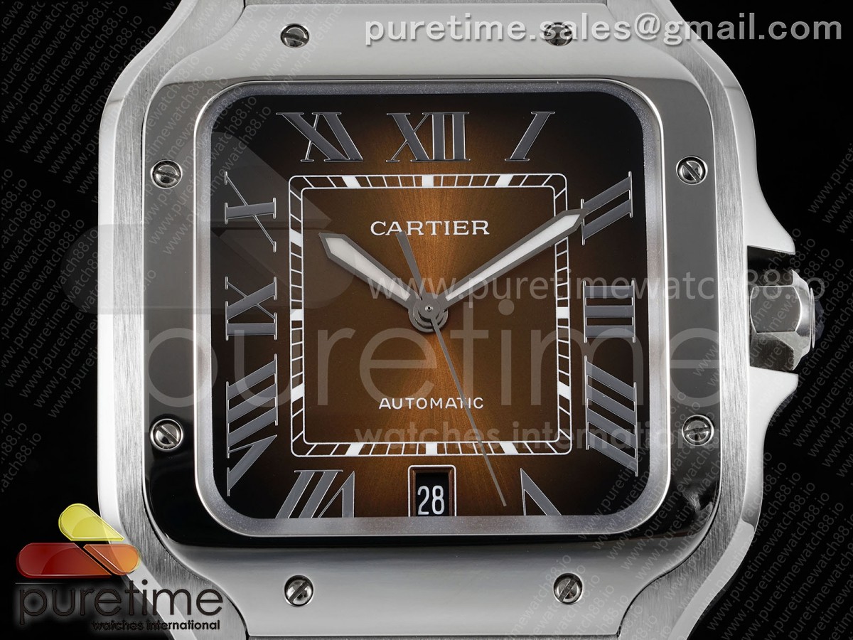 Santos de Cartier 40mm BVF Brown Dial on SS SmartLinks Bracelet MIYOTA 9019
