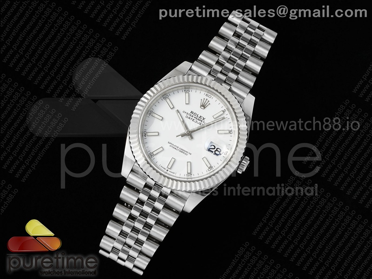 DateJust 41 126334 EWEF White Stick Dial on Jubilee Bracelet A3235