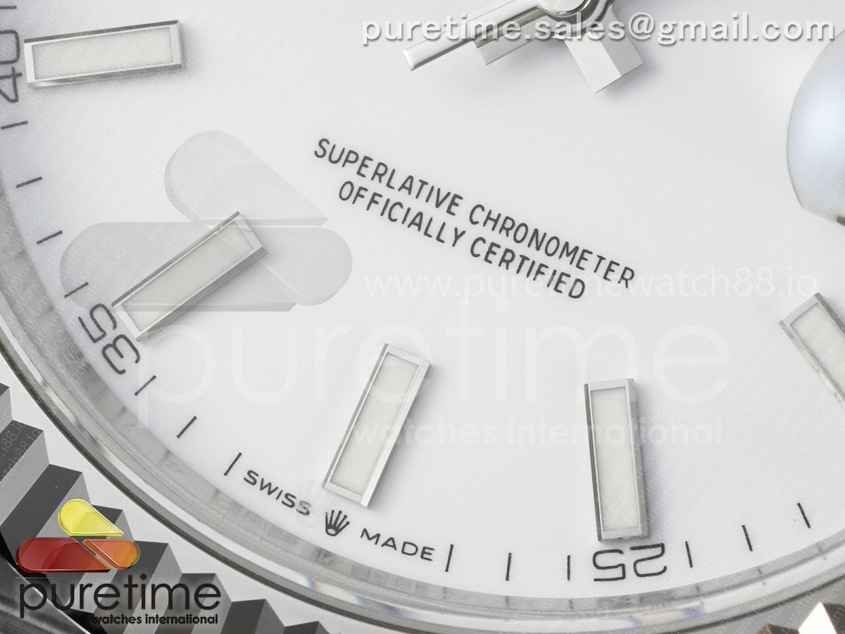 DateJust 41 126334 EWEF White Stick Dial on Jubilee Bracelet A3235
