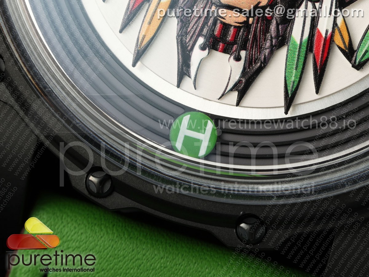 Hankham PVD Indians Dial on Green Leather Strap MIYOTA 8215