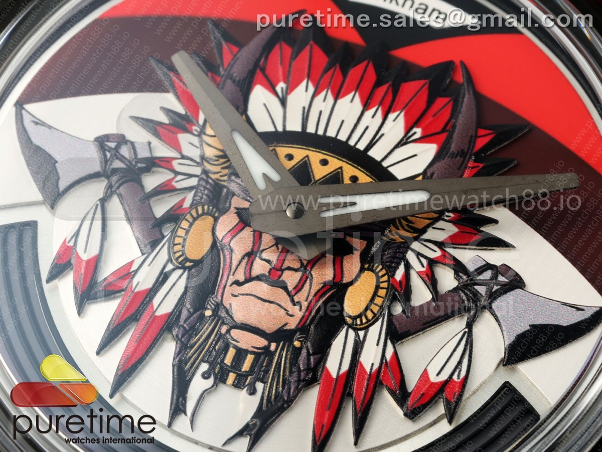 Hankham PVD Indians Dial on Red Leather Strap MIYOTA 8215