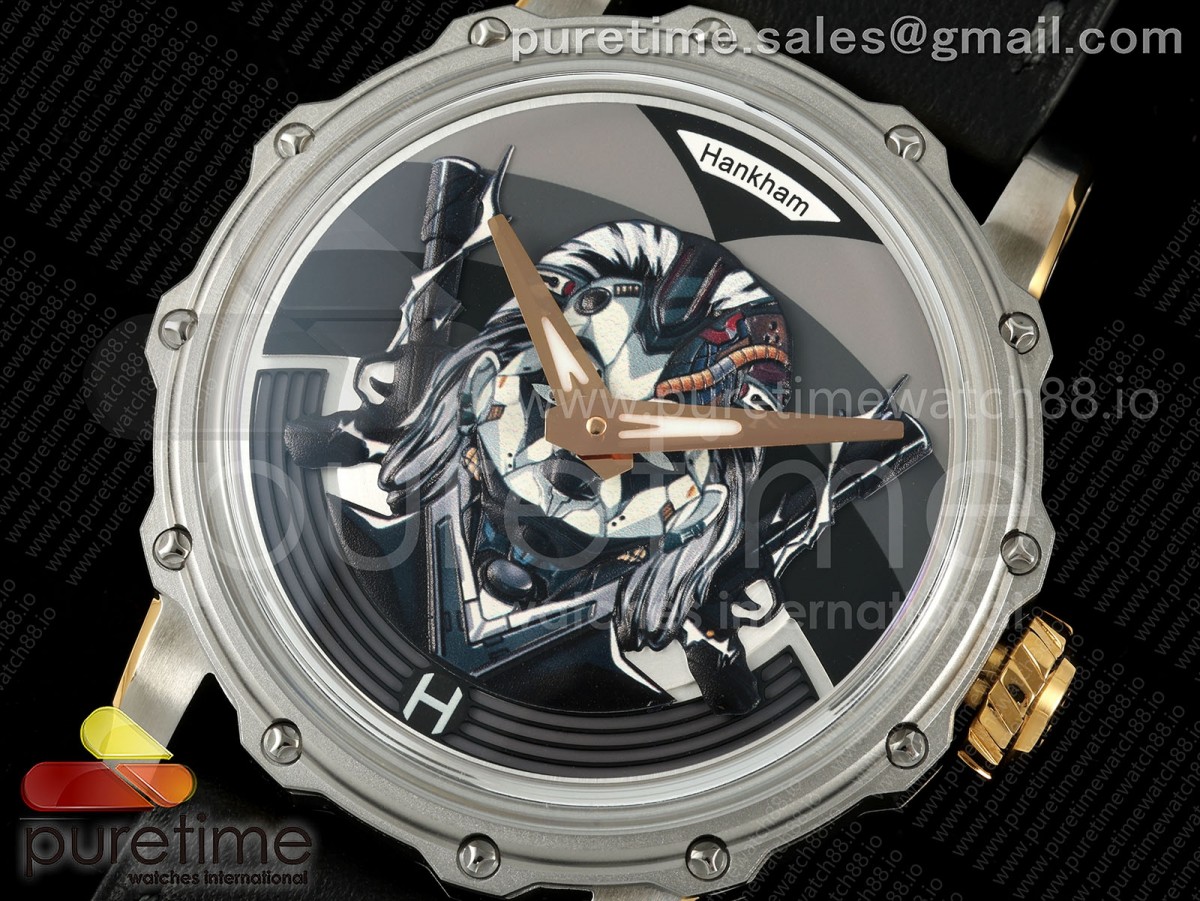 Hankham Two Tone Joker Dial on Black Leather Strap MIYOTA 8215