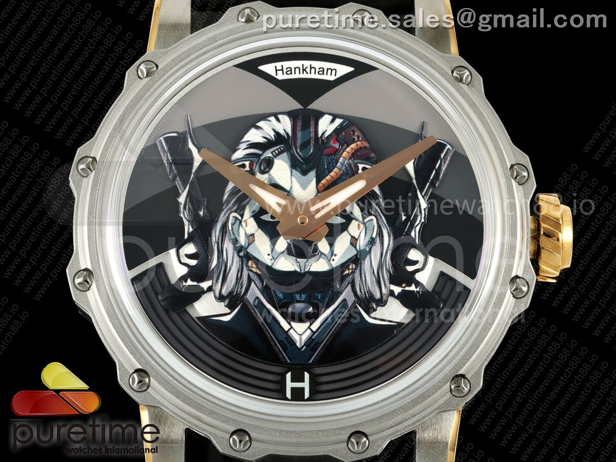 Hankham Two Tone Joker Dial on Black Leather Strap MIYOTA 8215