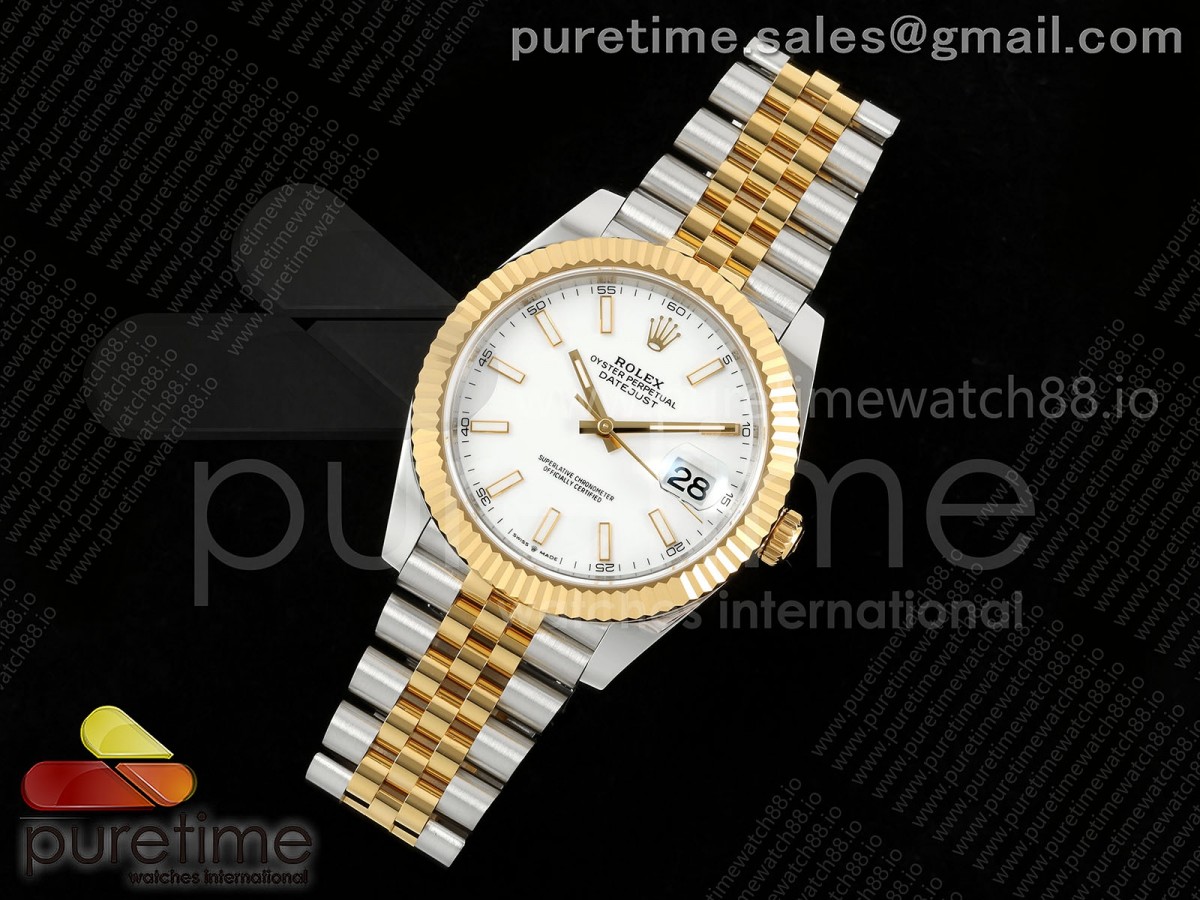 DateJust 41 126333 EWEF White Stick Dial on SS/YG Jubilee Bracelet A3235