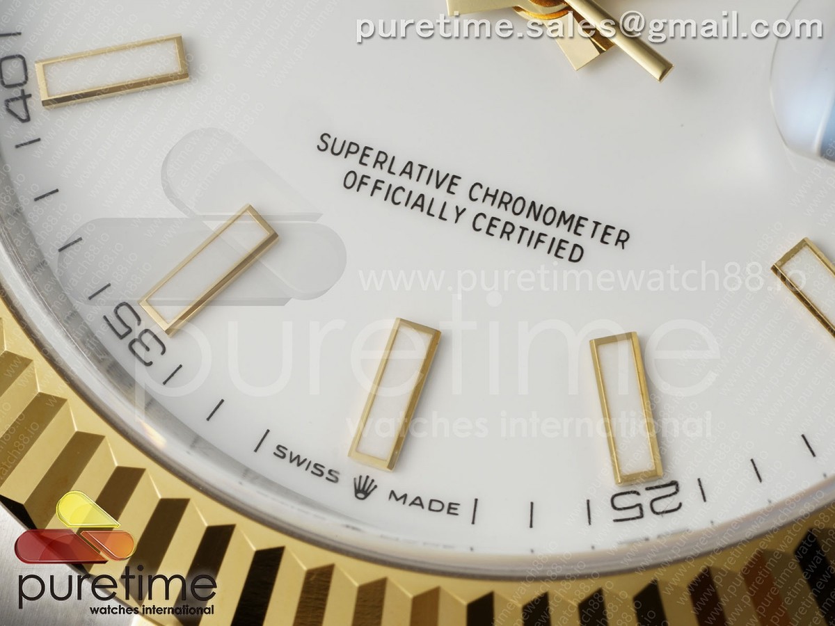 DateJust 41 126333 EWEF White Stick Dial on SS/YG Jubilee Bracelet A3235