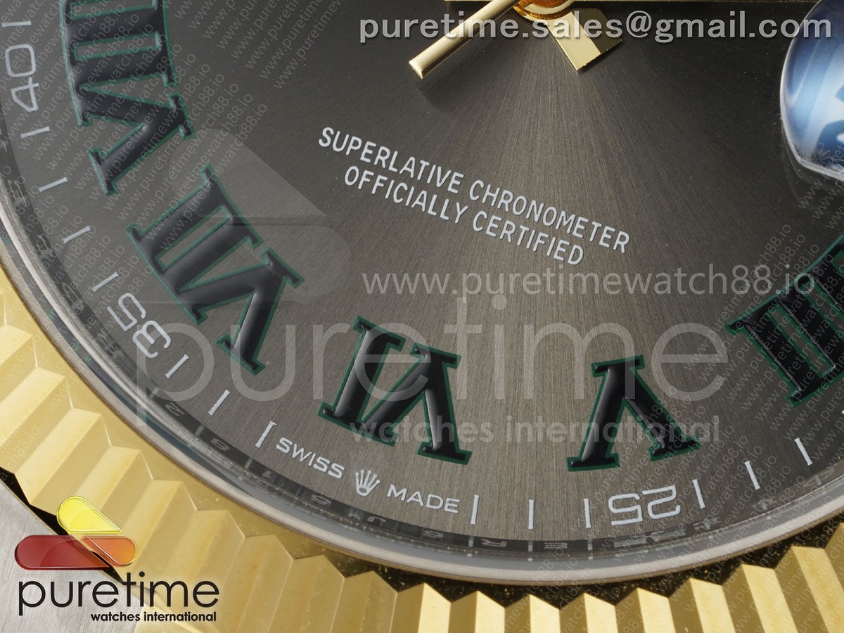 DateJust 41 126333 EWEF Gray Dial Green Roman Markers on SS/YG Jubilee Bracelet A3235
