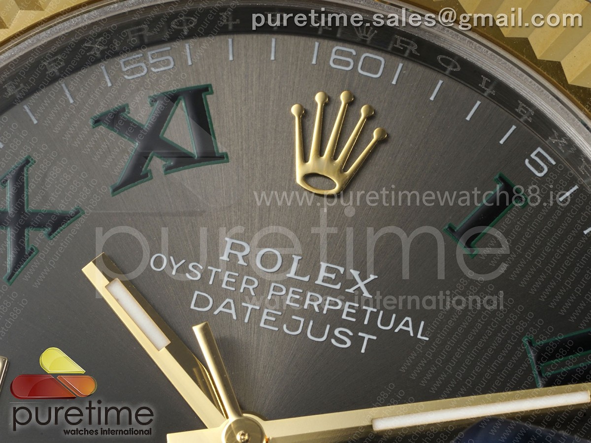 DateJust 41 126333 EWEF Gray Dial Green Roman Markers on SS/YG Jubilee Bracelet A3235