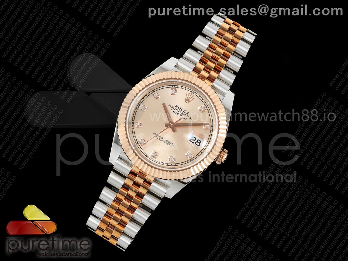 DateJust 41 126331 EWEF RG Diamonds Dial on SS/RG Jubilee Bracelet A3235