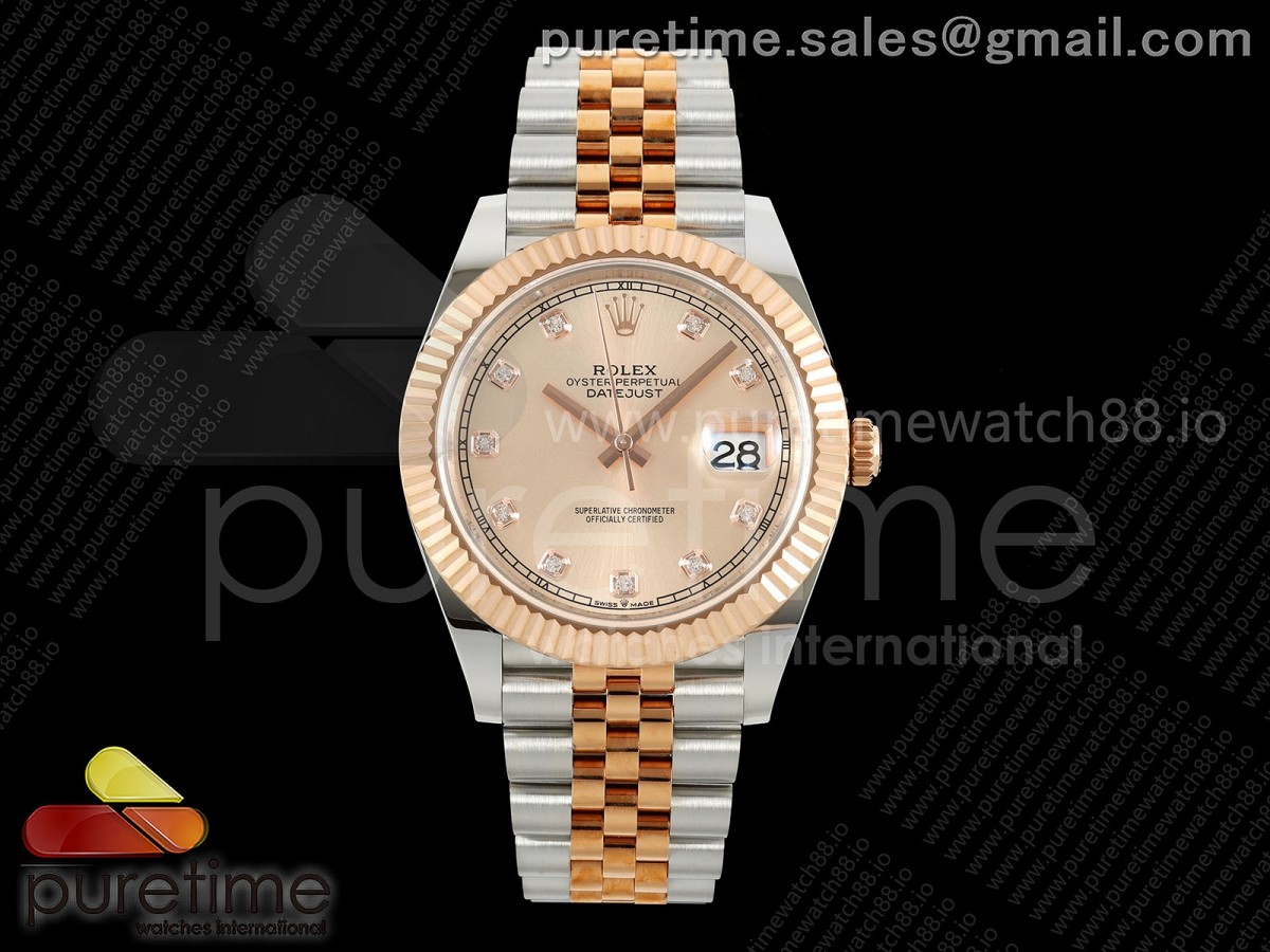 DateJust 41 126331 EWEF RG Diamonds Dial on SS/RG Jubilee Bracelet A3235