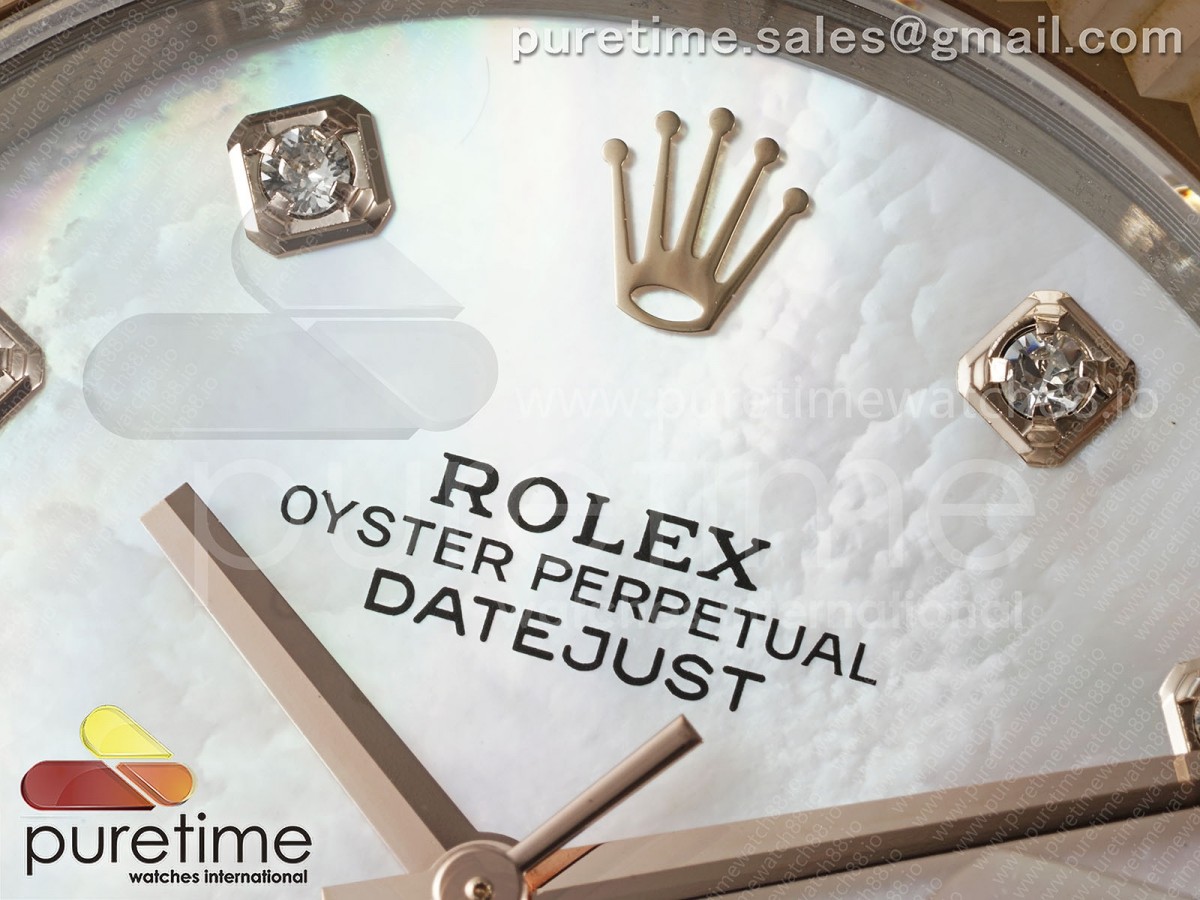 DateJust 41 126331 EWEF White MOP Dial on SS/RG Jubilee Bracelet A3235