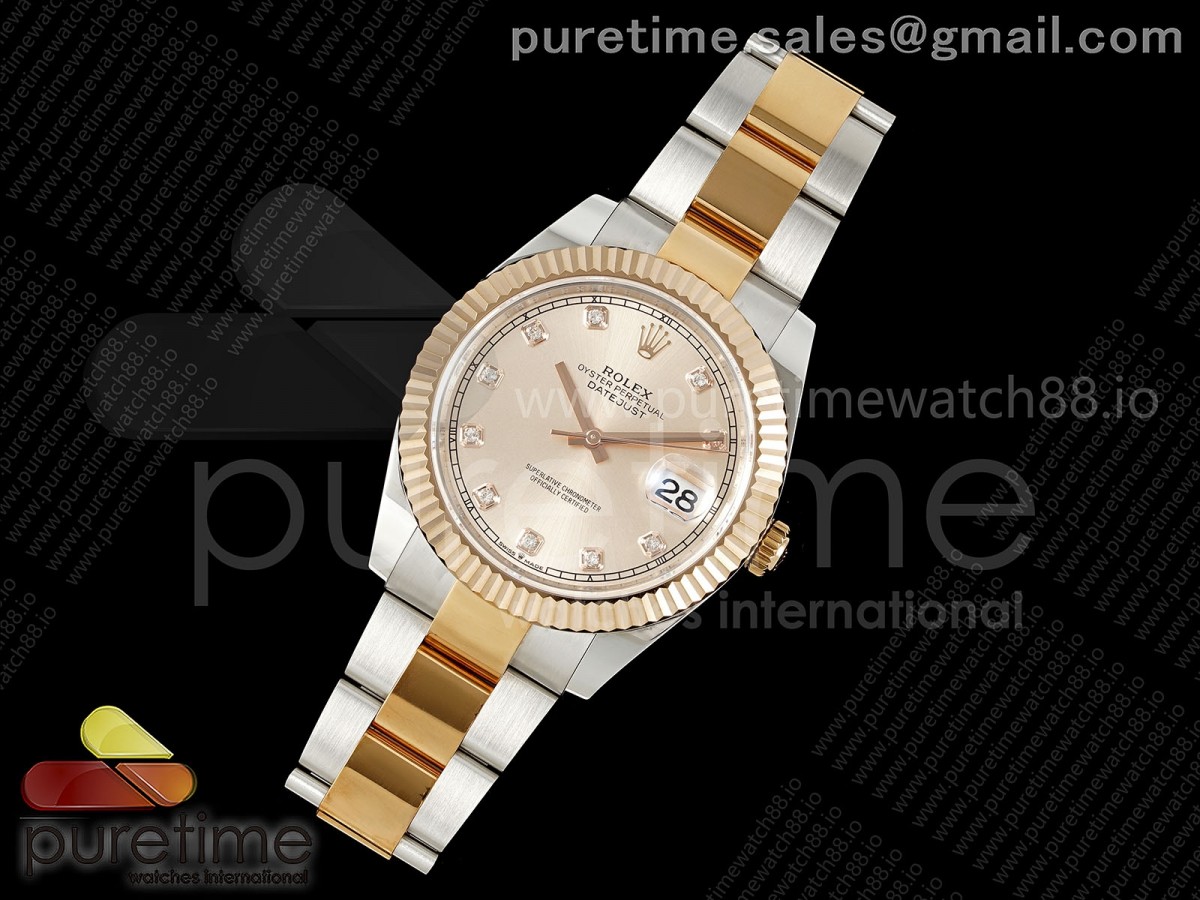 DateJust 41 126331 EWEF RG Diamonds Dial on SS/RG Oyster Bracelet A3235