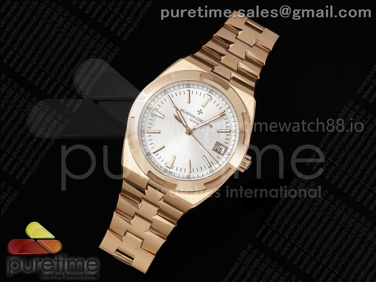 Overseas 4500V RG 8F Silver Dial on RG Bracelet A5100